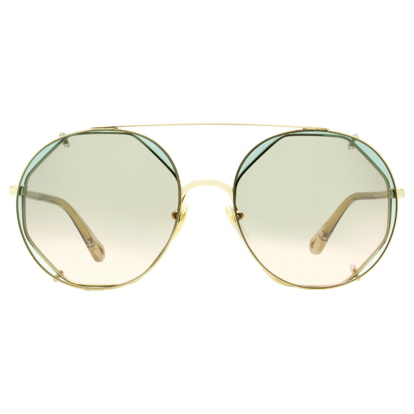 Chloe Clip-on Sunglasses CH0041S 001 Gold/Clear 57mm 41 - Picture 2 of 2